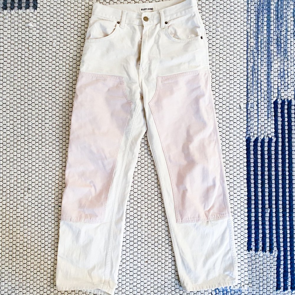 Rudy Jude pink and white utility jeans FOR SALE or TRADE